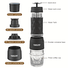 Cafeteira portátil 3 em 1 cápsula manual máquina de café expresso para cápsulas Nespresso, cápsulas Dolce Gusto e café moído, compacta e conveniente para uso doméstico ou em viagens