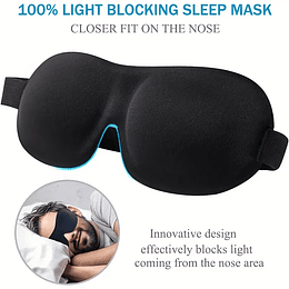 Máscara de sono com contorno 3D, máscara para os olhos 100% com bloqueio de luz, opções de 1/5/10 unidades, material ultramacio adequado para a pele, alça ajustável, respirável e leve capa para os olh