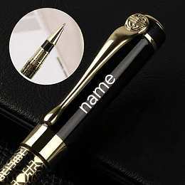 Caneta de tinta gel de metal elegante e personalizável com 2 recargas - conjunto de caixa de oferta para caneta profissional de escritório de negócios de luxo, ponta média, para homens e mu