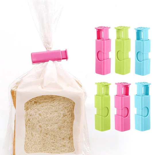 6pcs clipe de vedação de pão, clipe de vedação de saco de lanche de pressão, clipe de preservação de alimentos, clipe de embalagem a vácuo, acessórios de cozinha, humidade de vedação de preservação pa