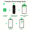 Tradutor de voz inteligente de 137 idiomas: tradução instantânea em tempo real, apresentação de resultados de tradução de aplicações, adequado para a maioria dos telefones Android/iOS