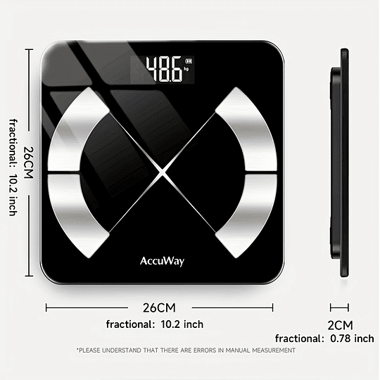 Balança de gordura corporal inteligente de 1 unidade Balança de peso eletrónica sem fios de alta precisão HD Display 181,44KG Análise de dados múltiplos de saúde IMC Gordura muscular Humidade Ligação 