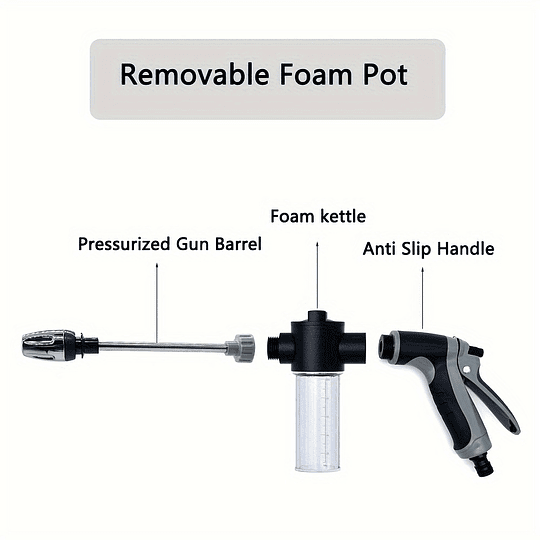 Pistola de água de alta pressão para lavagem de automóveis, bocal de mangueira de água de jardim, bocal de irrigação de relvado com pulverização ajustável totalmente em metal, 1 peça