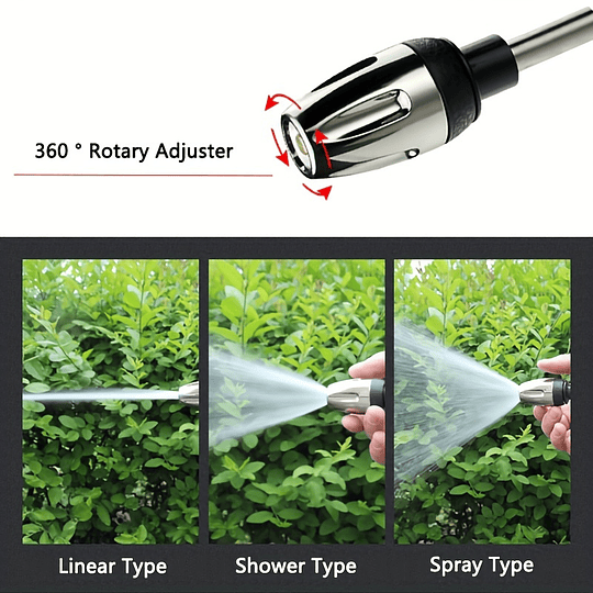 Pistola de água de alta pressão para lavagem de automóveis, bocal de mangueira de água de jardim, bocal de irrigação de relvado com pulverização ajustável totalmente em metal, 1 peça