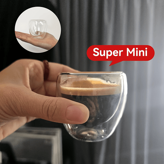 6 peças de canecas de café expresso de vidro de 2,7 onças, copos isolados de parede dupla, conjunto de copos para chá, café, café com leite, café, leite, transparente para restaurante Eid Al-Adha Muba