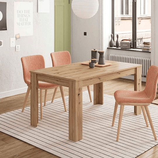 Mesa de sala de jantar extensível, mesa de sala de estar ou cozinha, acabamento em carvalho canadense, modelo Kendra, medidas: 140 - 190 cm (comprimento) x 90 cm (largura) x 78 cm...