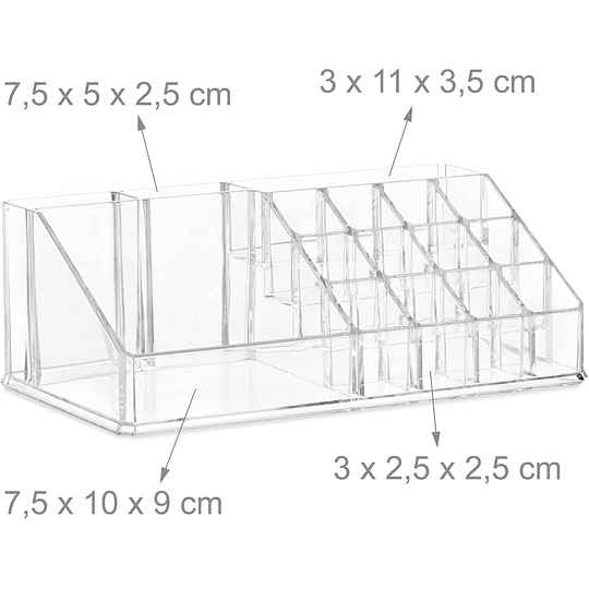 Organizador de maquilhagem de 4 gavetas, 13,5 x 24 x 19 cm