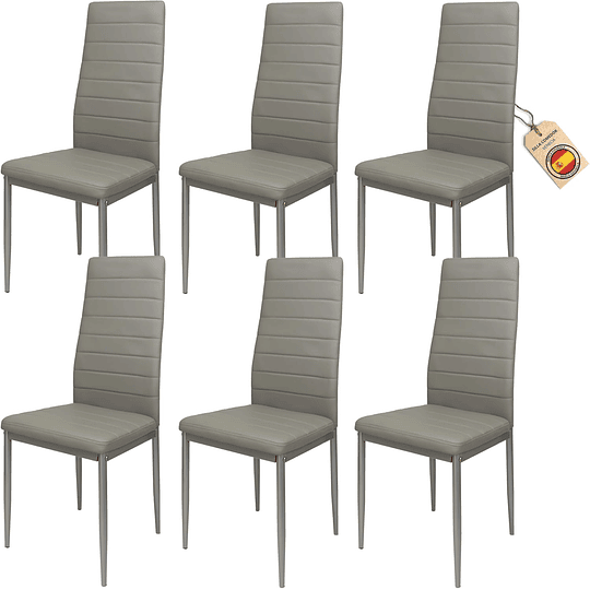 Pack de 6 cadeiras de sala de jantar estofada cor branca, cadeiras cozinha estofada - cadeiras sala de jantar, pack 6 cor branca (branco, 6)