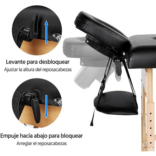 Maca de massagem dobrável 3 zonas profissionais portátil carga 250 kg 213 × 82 cm altura ajustável de madeira faia para beleza tatuagem SPA com bolsa de transporte