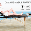 Maca de massagem dobrável 3 zonas profissionais portátil carga 250 kg 213 × 82 cm altura ajustável de madeira faia para beleza tatuagem SPA com bolsa de transporte