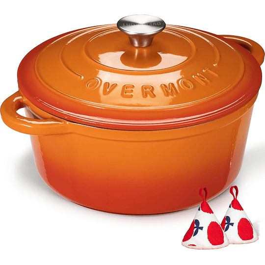 Panela de ferro fundido - antiaderente caçarola holandesa de esmalte com tampa - Ø 24 cm redonda caçarola holandesa para cozinhas de indução - rosa