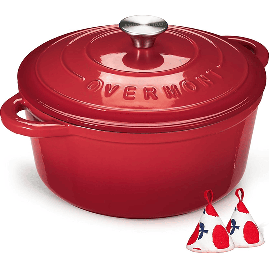 Panela de ferro fundido - antiaderente caçarola holandesa de esmalte com tampa - Ø 24 cm redonda caçarola holandesa para cozinhas de indução - rosa