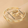 Conjunto De Joias Minimalistas De Pulseira E Anel Em Estilo Geométrico Oco Simples Banhado A Ouro 18k. Escolha Uma Cor De Sua Preferência. Joias Unissex.