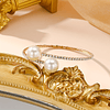 Requintado Imitação De Pérola Design Manguito Pulseira Jóias De Cobre Cheio De Strass Elegante Estilo Vintage Feminino Casamento Mão Decoração