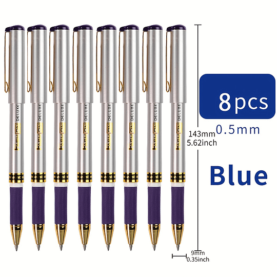 Canetas de Luxo Fashion Deluxe 0,5mm: Azul, Preto, Vermelho - Escrita Suave, Plástico Durável, Adequadas para Uso Diário e Ambientes de Escritório