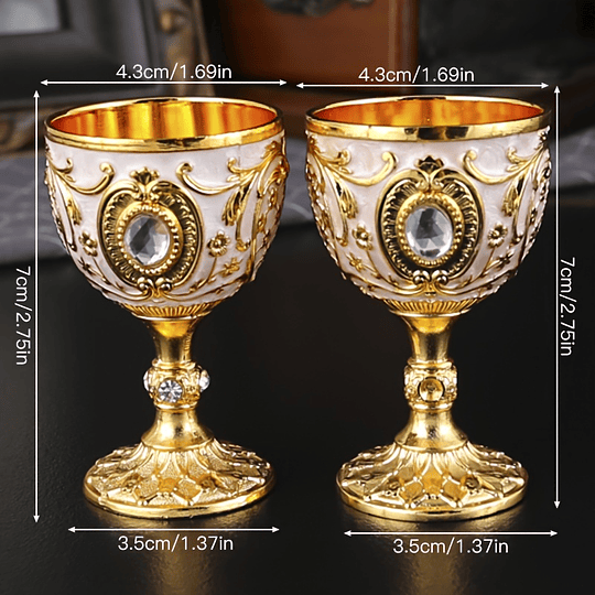  Conjunto de 2 Copos de Cálice Inspirados no Medieval Vintage Burronwood - Metal Livre de BPA, Perfeito para Bebidas Frias, Presente Ideal para Casa Nova