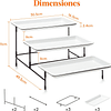 Bandeja de 3 níveis para festas, bandejas de plástico de 30 x 17 cm para alimentos, bandejas reutilizáveis brancas com suporte de exibição de metal ouro para alimentos