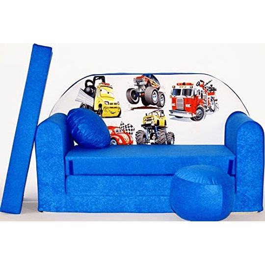 Conjunto de sofá infantil 3 em 1 banqueta acolchoada e almofada A5 sofá, cama para crianças, cinzento 168 x 98 x 60 cm