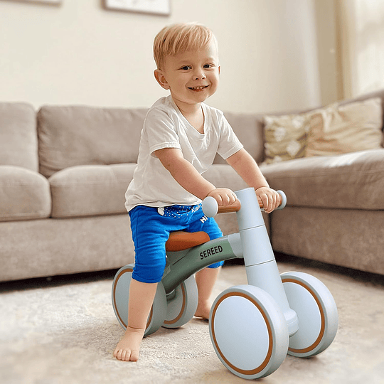 Bicicleta infantil a partir de 1 ano, brinquedo para crianças de 12 a 24 meses, primeira bicicleta sem pedal com 4 rodas, presente de aniversário