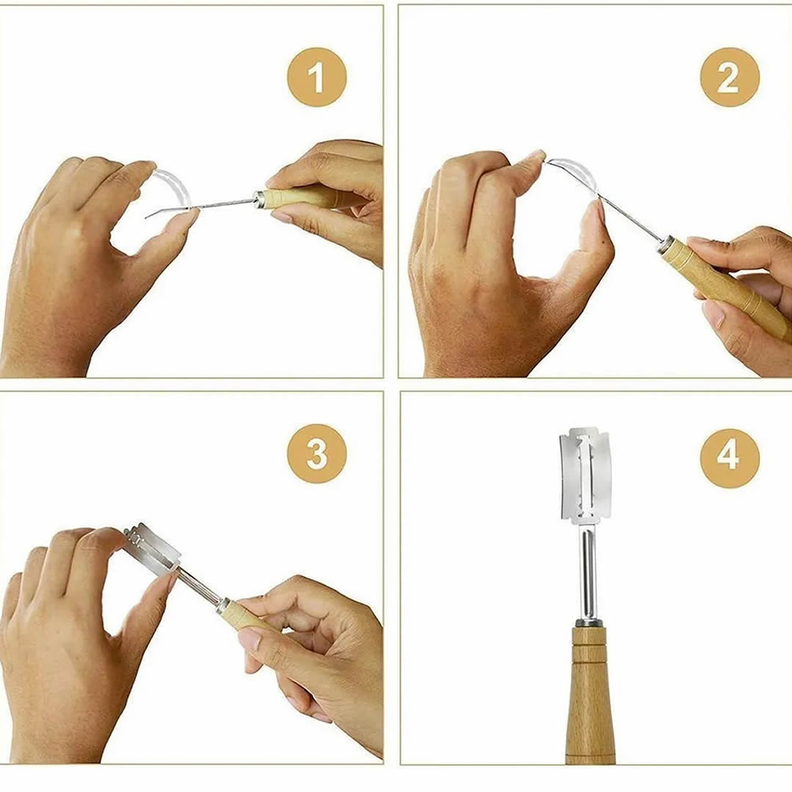 Greñador de Acero con Mango de Madera 8.5 cm 3