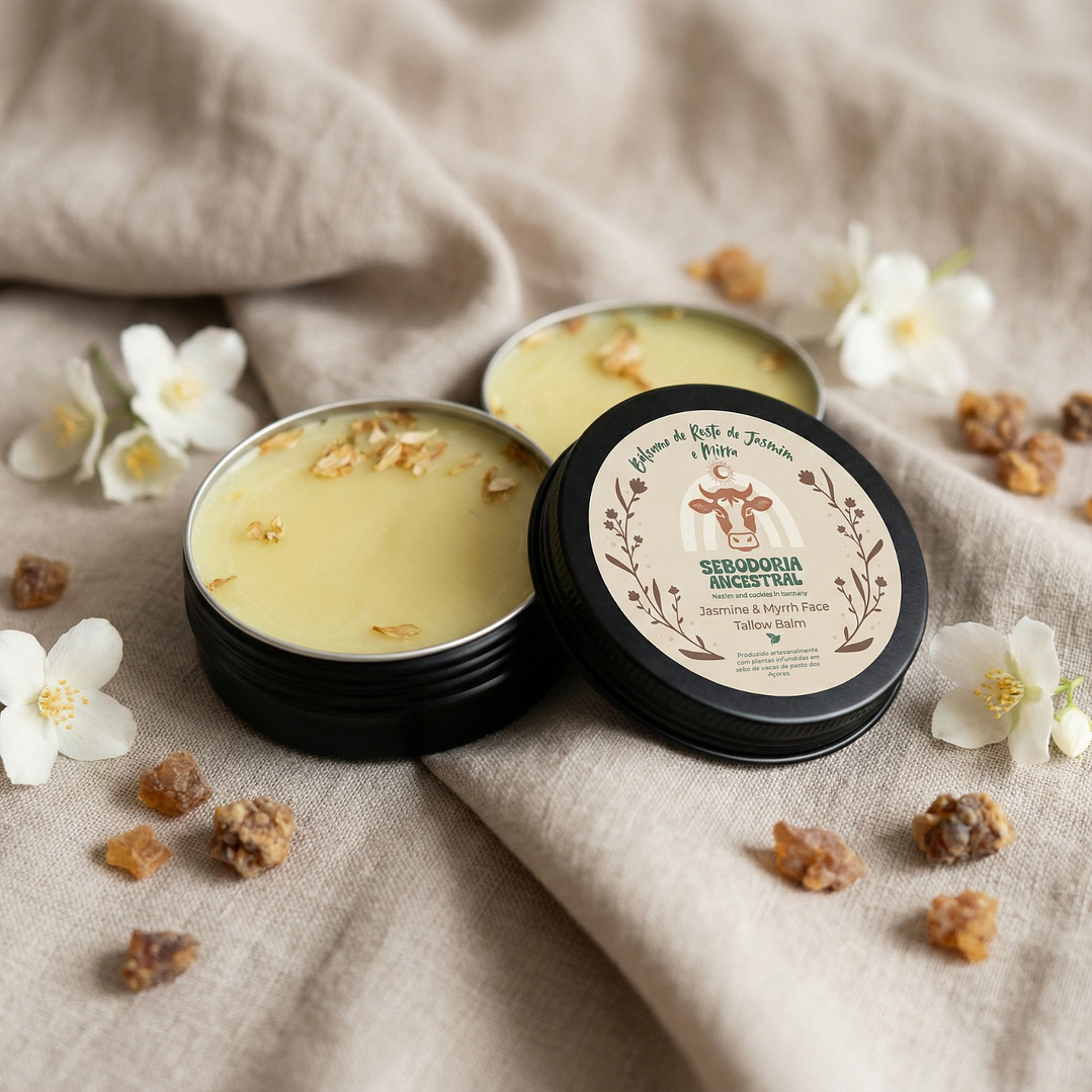 Bálsamo de Rosto de Sebo Bovino & Jasmim e Mirra 1