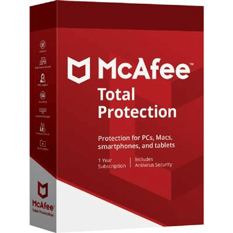 Mcafee licencia Total Protection 10 Dispositivos- 1 year