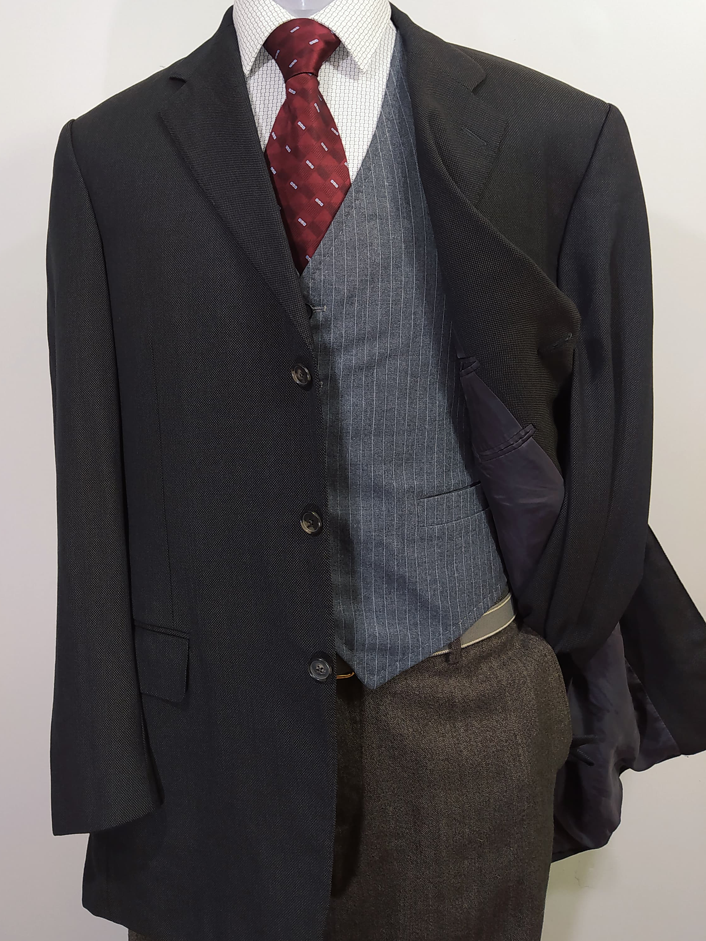 JP Tilford – Blazer 100% Lana Super 100 (Talla L) – Café muy oscuro 2