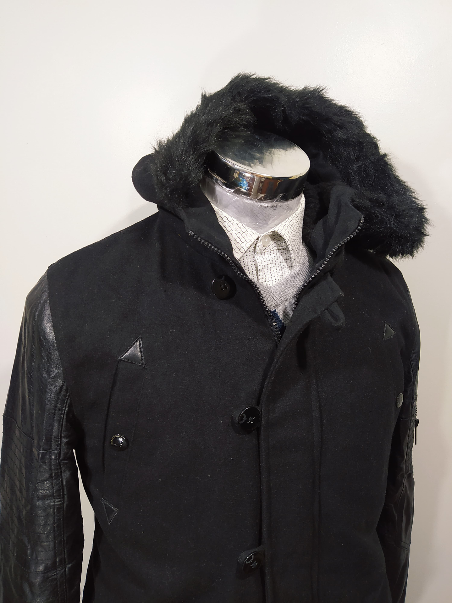 Abrigo lana hombre TALLA M Brave Soul Chaqueta Parka AA12 4