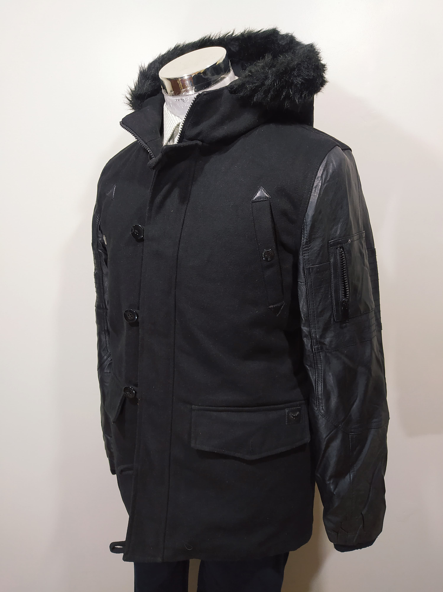 Abrigo lana hombre TALLA M Brave Soul Chaqueta Parka AA12 6