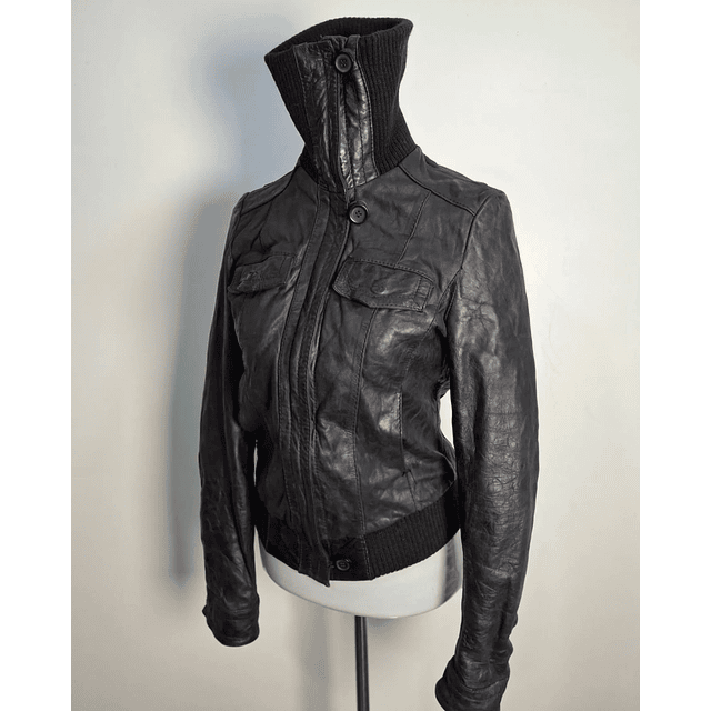 Talla S. Stradivarius hermosa chaqueta Biker cuero C05