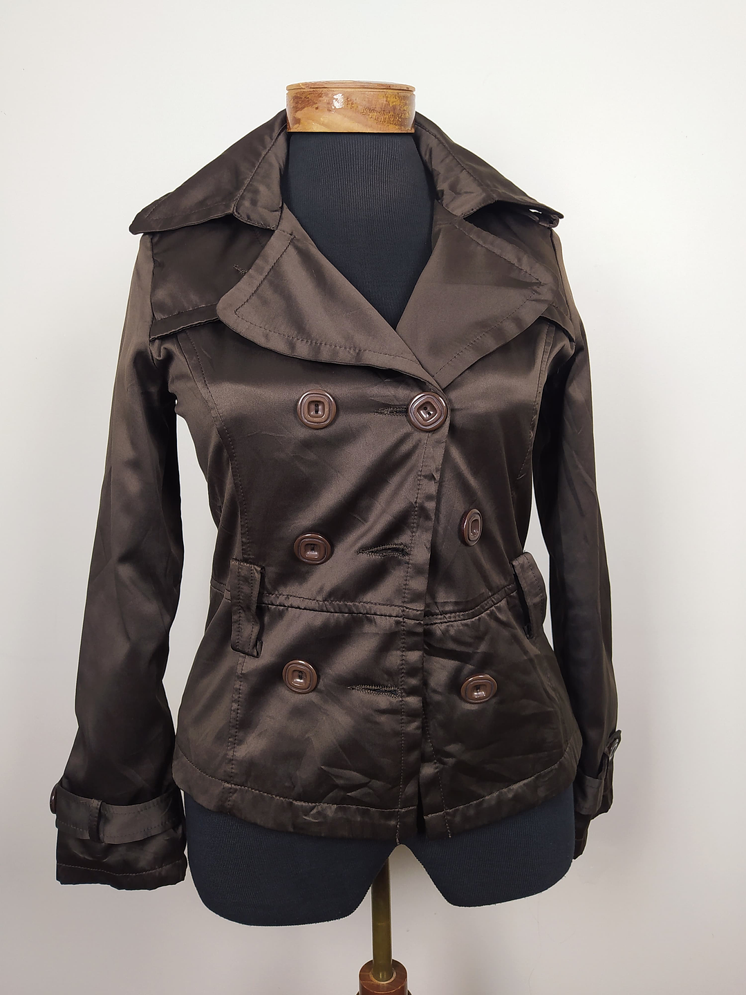 Talla XS Chaqueta cruzado ligera satinada mujer 1