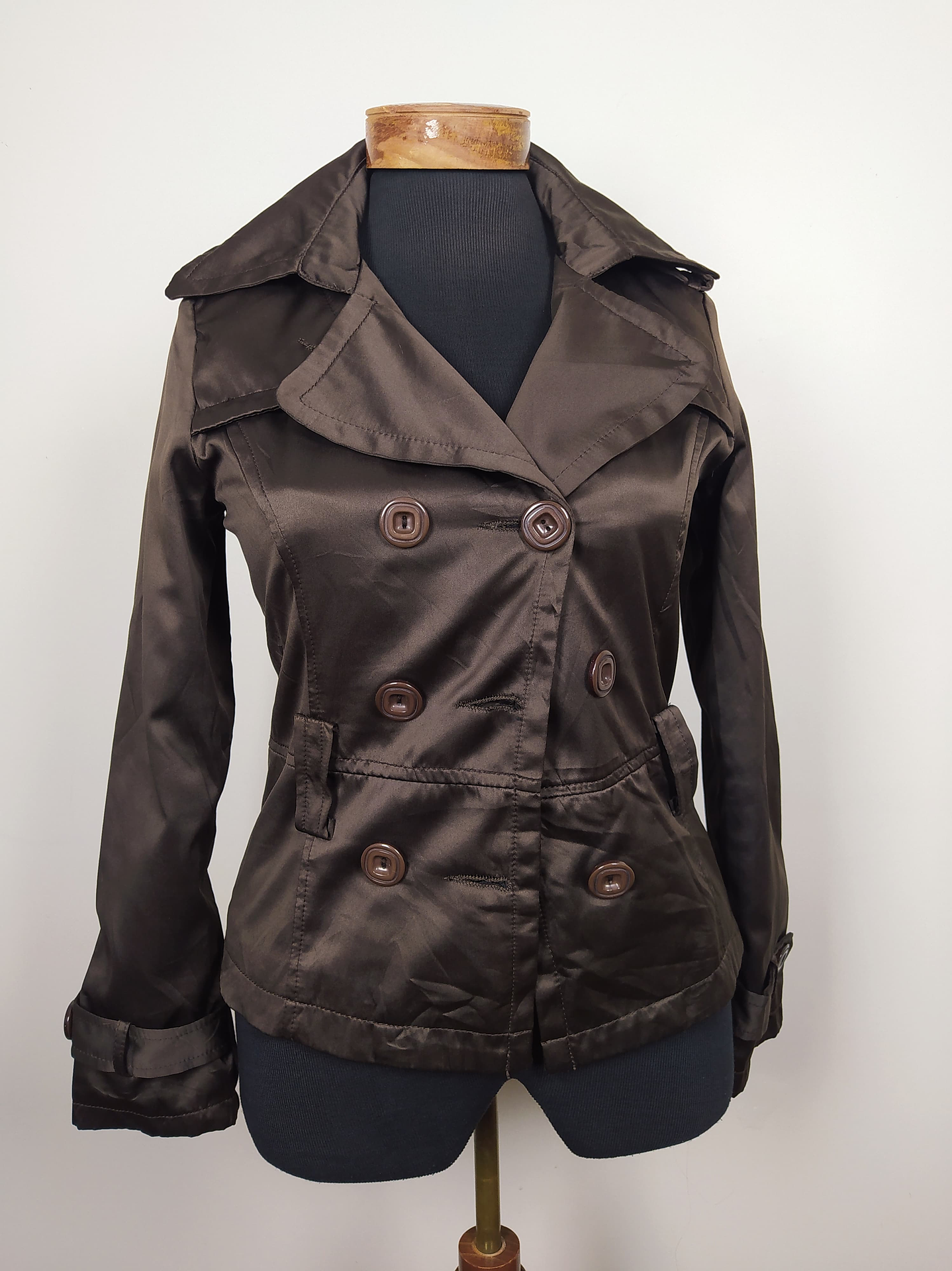 Talla XS Chaqueta cruzado ligera satinada mujer 1