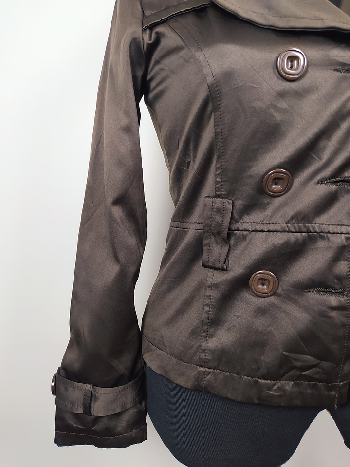 Talla XS Chaqueta cruzado ligera satinada mujer 4