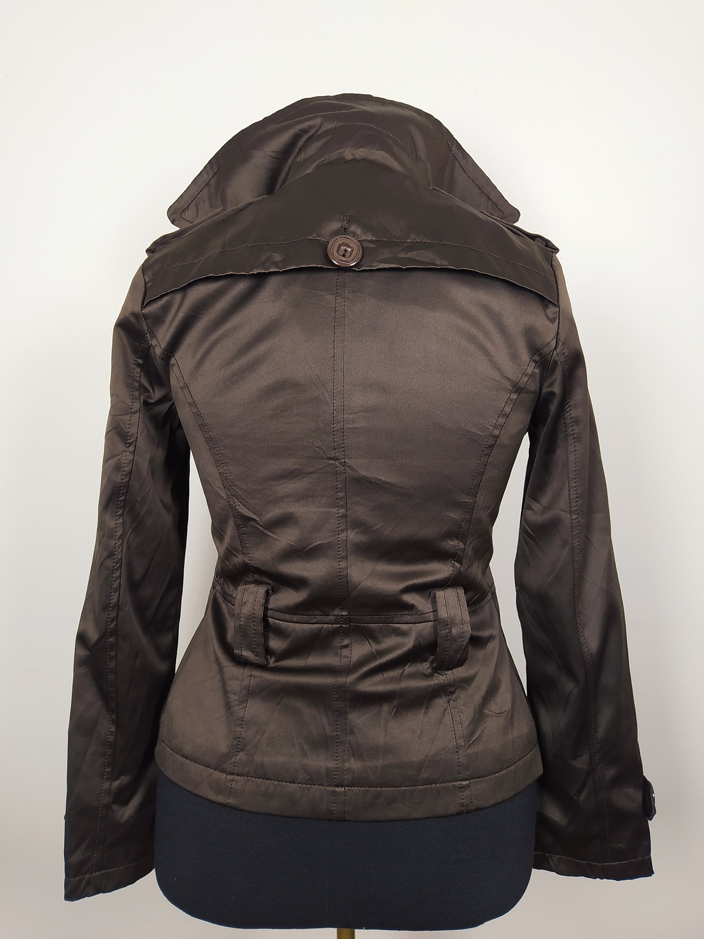 Talla XS Chaqueta cruzado ligera satinada mujer 6