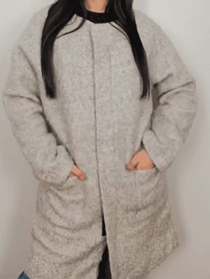 Talla ML. Pinkie Abrigo blanco y gris AM528