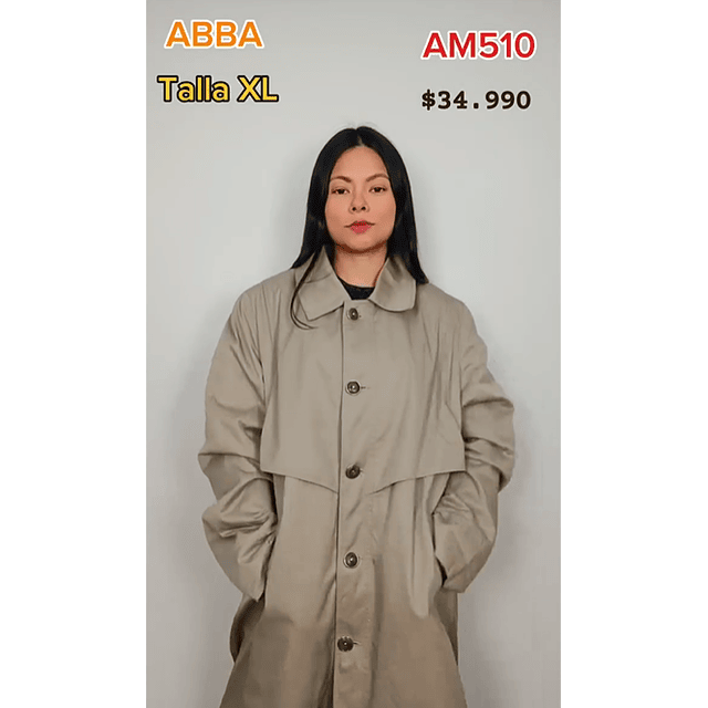 Talla XL. ABBA Linda gabardina impermeable AM510