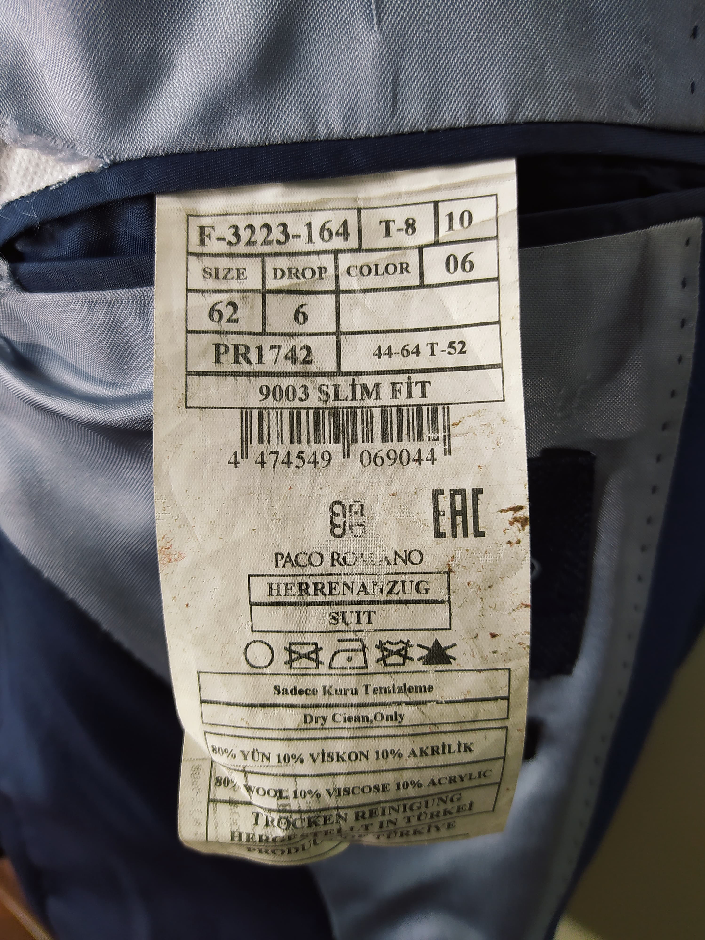 Talla LXL Paco Romano Blazer chaqueta B450 7