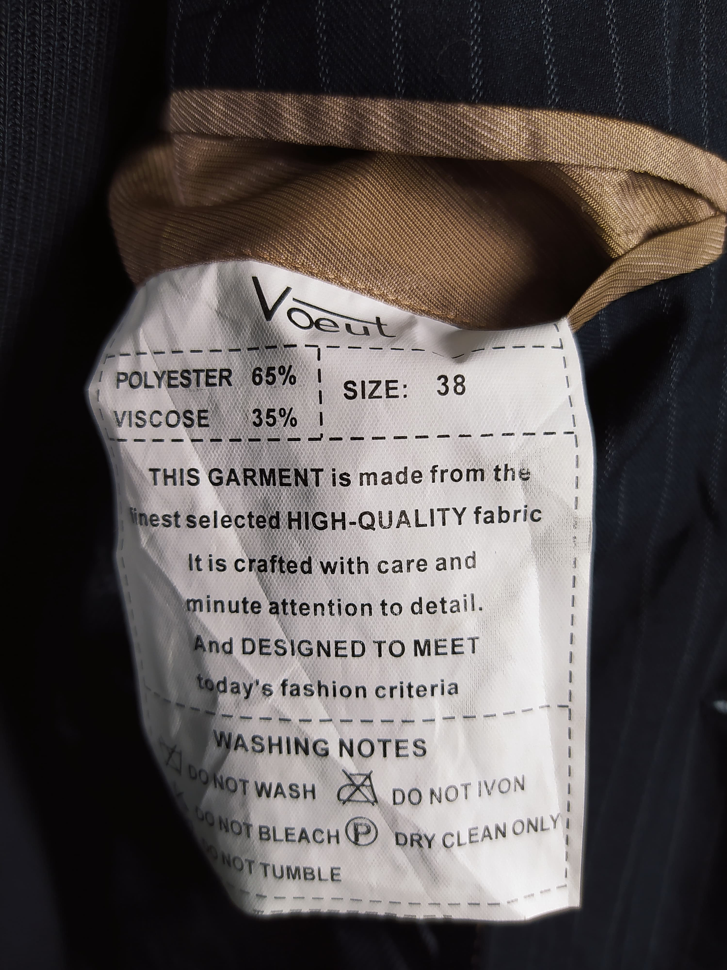 Chaqueta Voeut vestón Talla SM B453 5