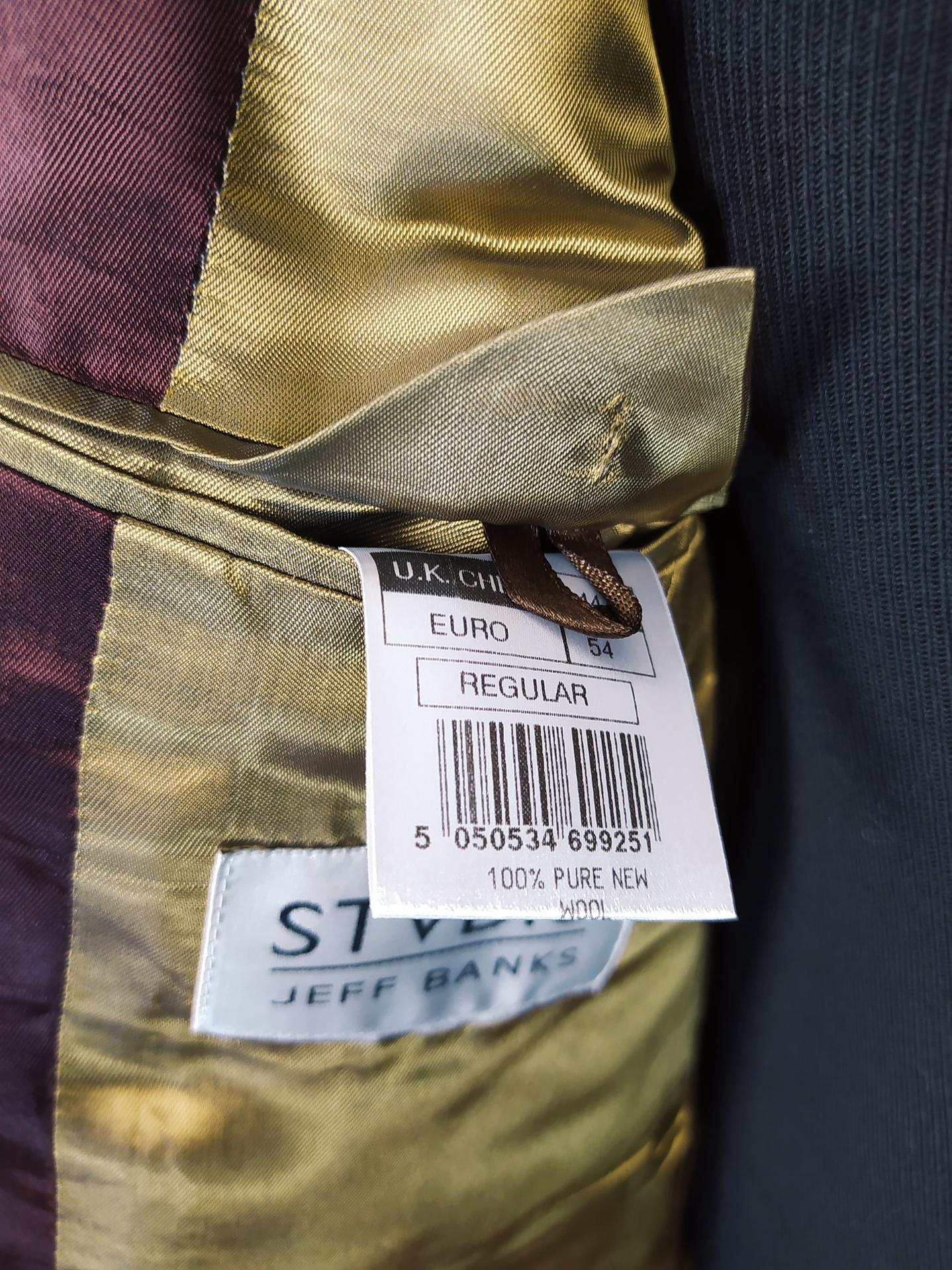 Chaqueta Jeff Banks veston pura lana virgen Talla LXL 5