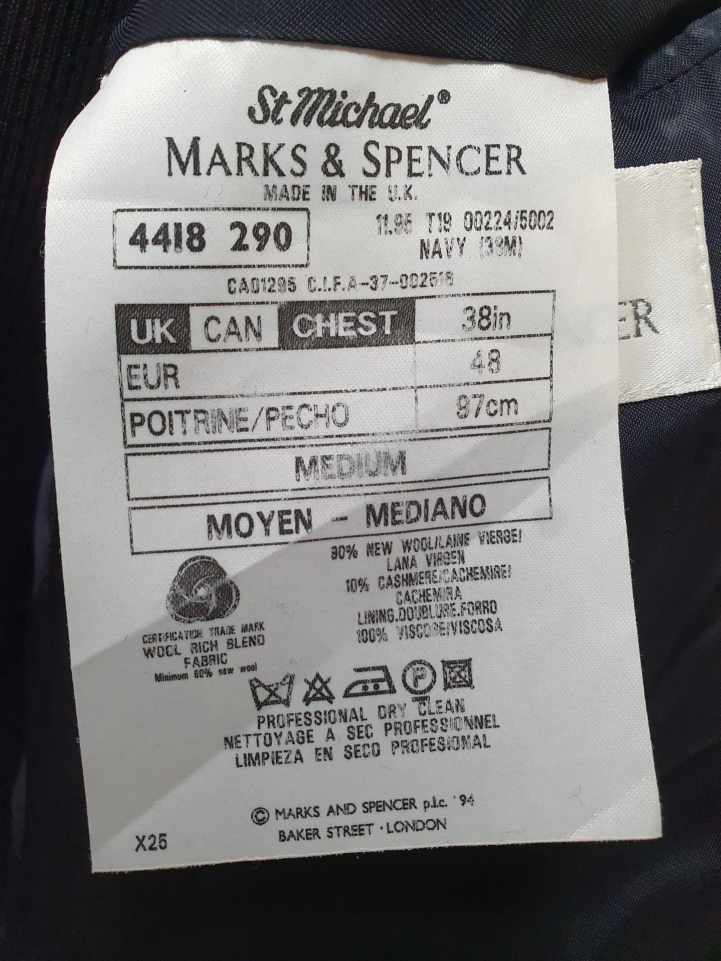 Chaqueta Marks & Spencer blazer pura lana Talla M  4