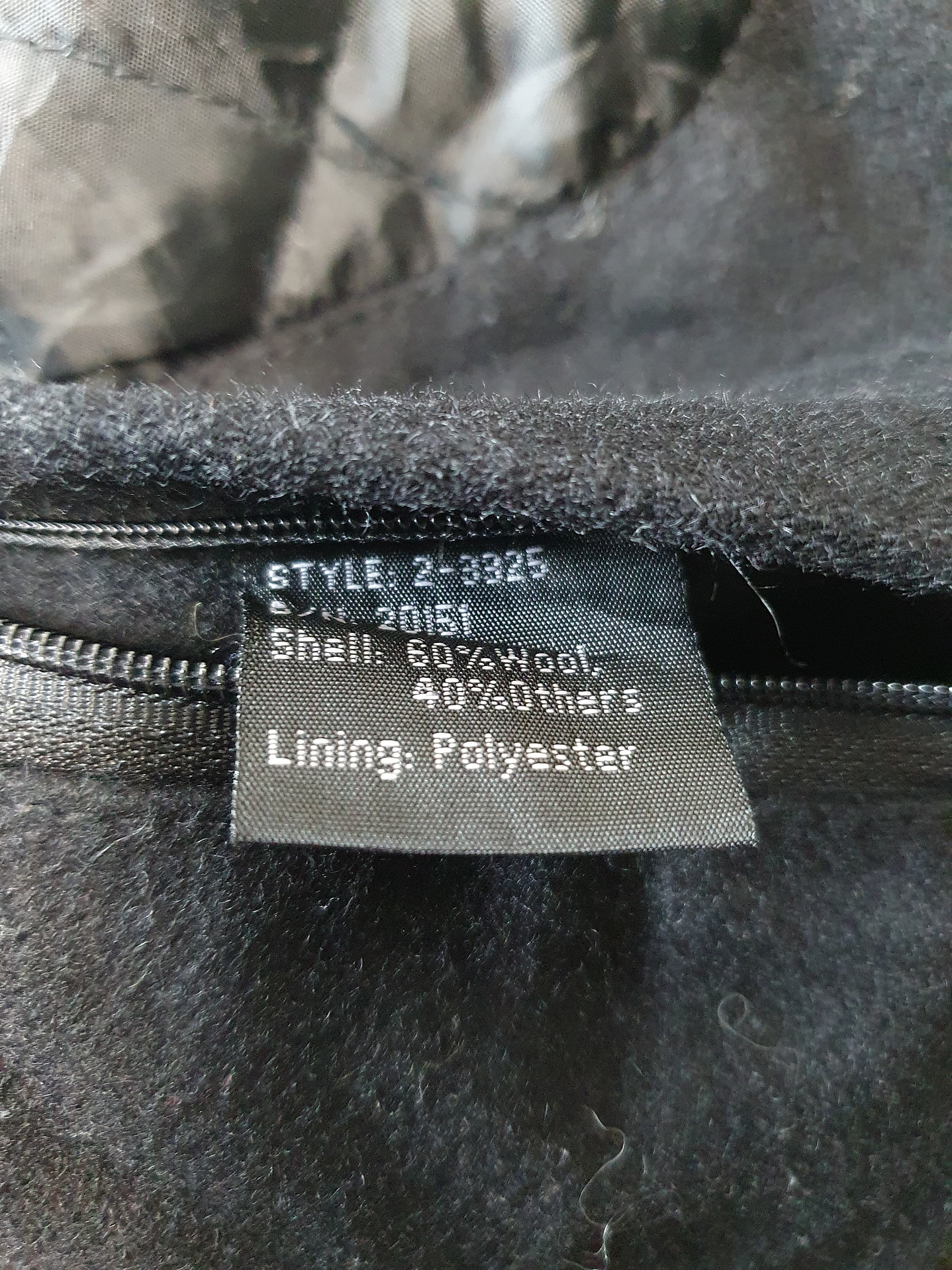 Chaqueta lana negra TALLA M - H11 5