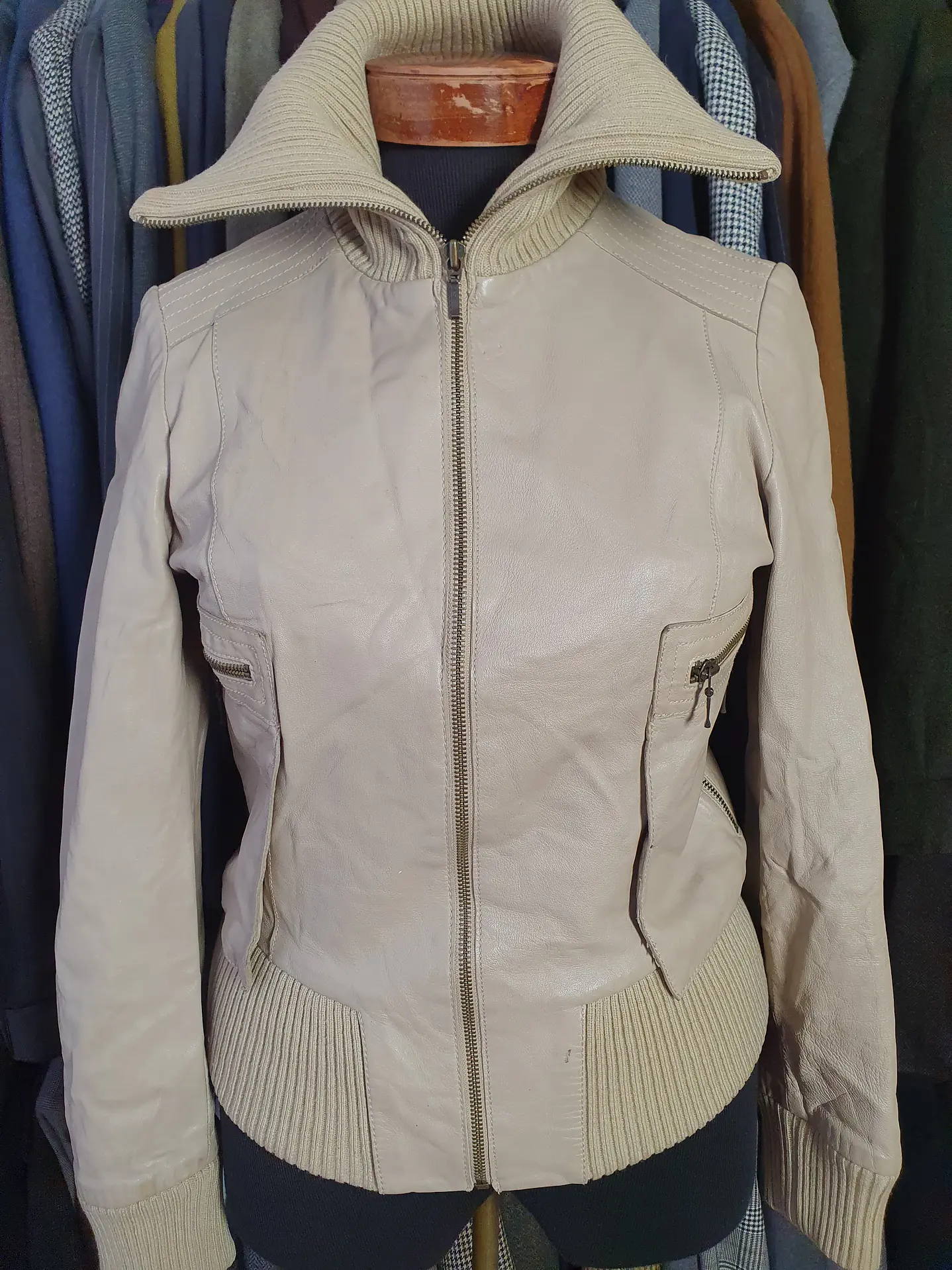 Chaqueta cuero biker Stradivarius TALLA S C07 7