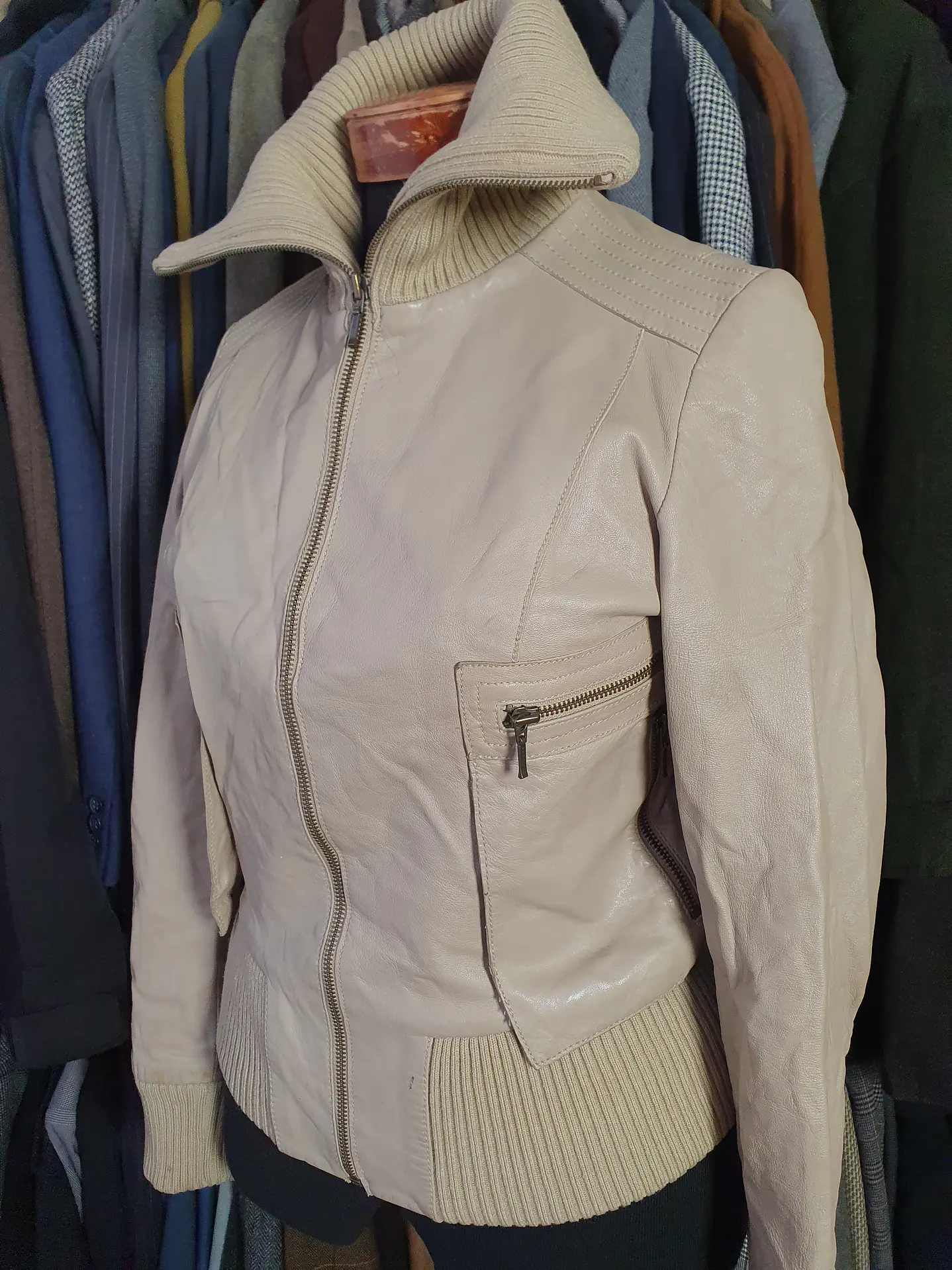Chaqueta cuero biker Stradivarius TALLA S C07 8