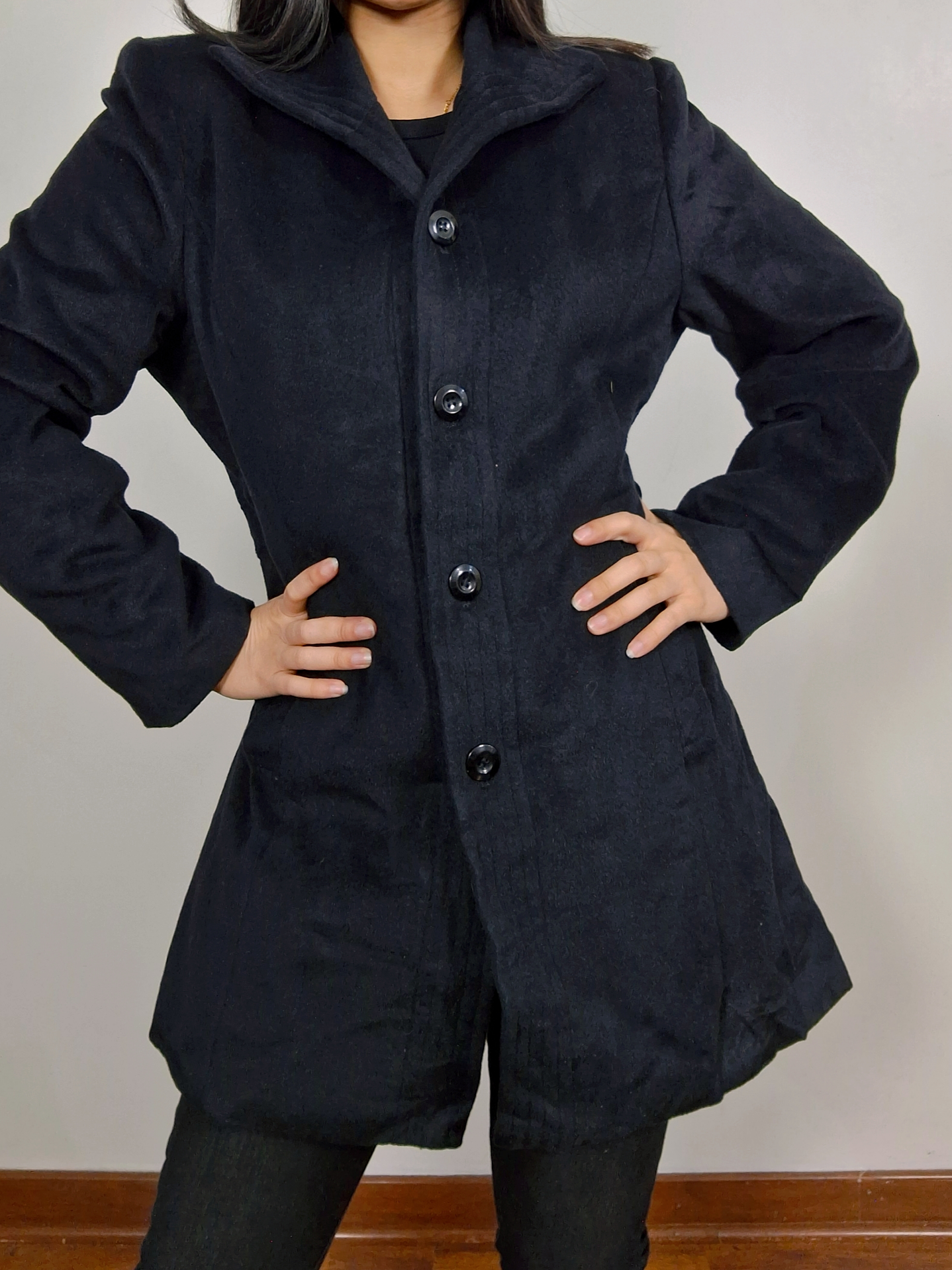 Abrigo mujer Shifonery entallado TALLA M negro nuevo - MM25 1