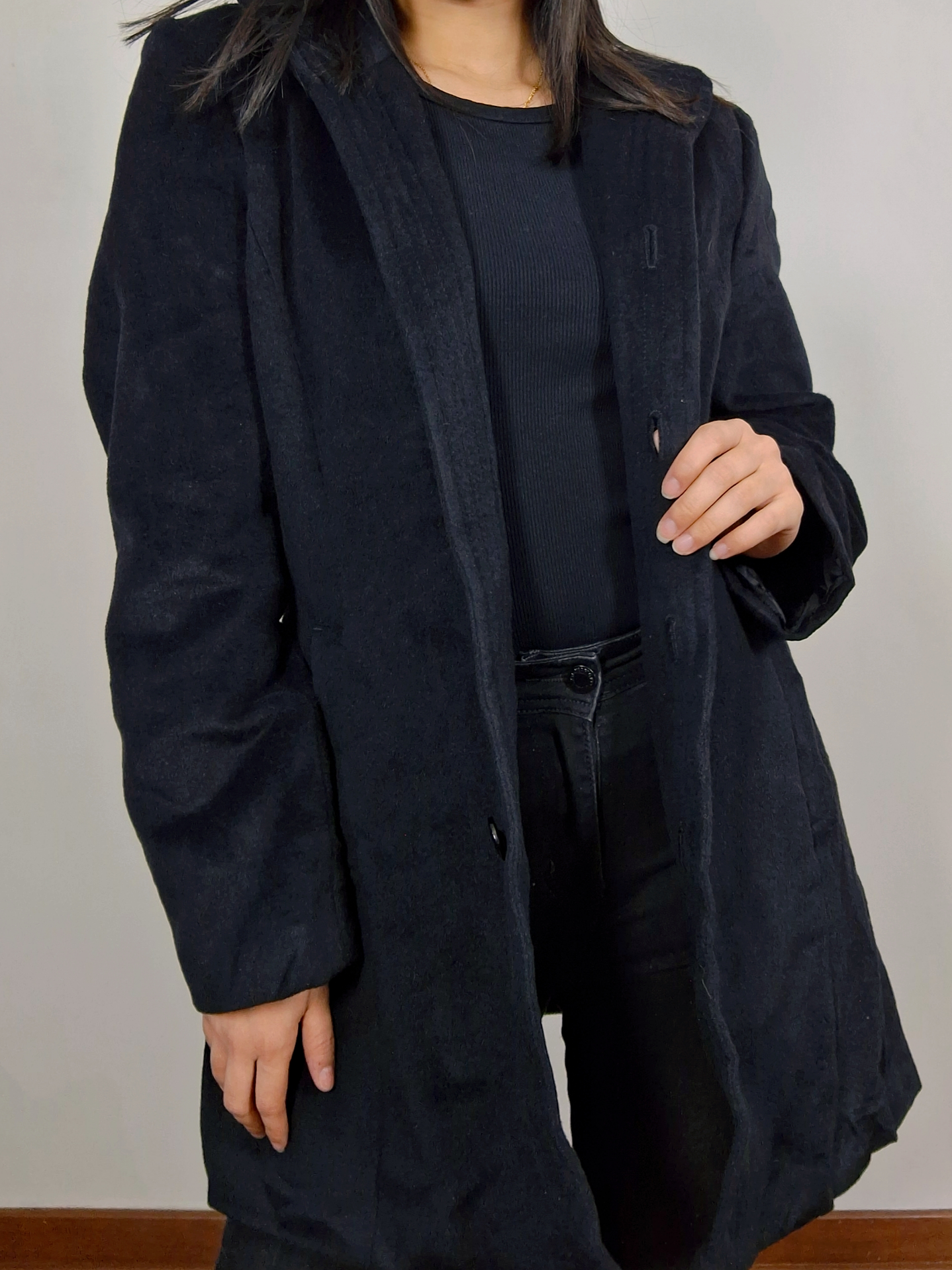 Abrigo mujer Shifonery entallado TALLA M negro nuevo - MM25 3