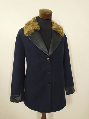 Abrigo unisex azul con piel sintética TALLA 2XL C23