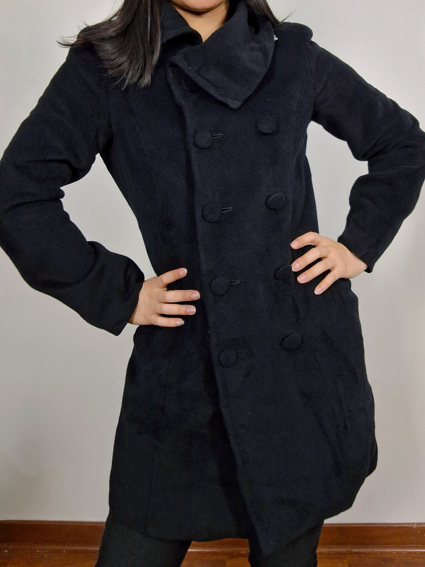 Abrigo cruzado negro nuevo Any Sis TALLA SM - MM18 1