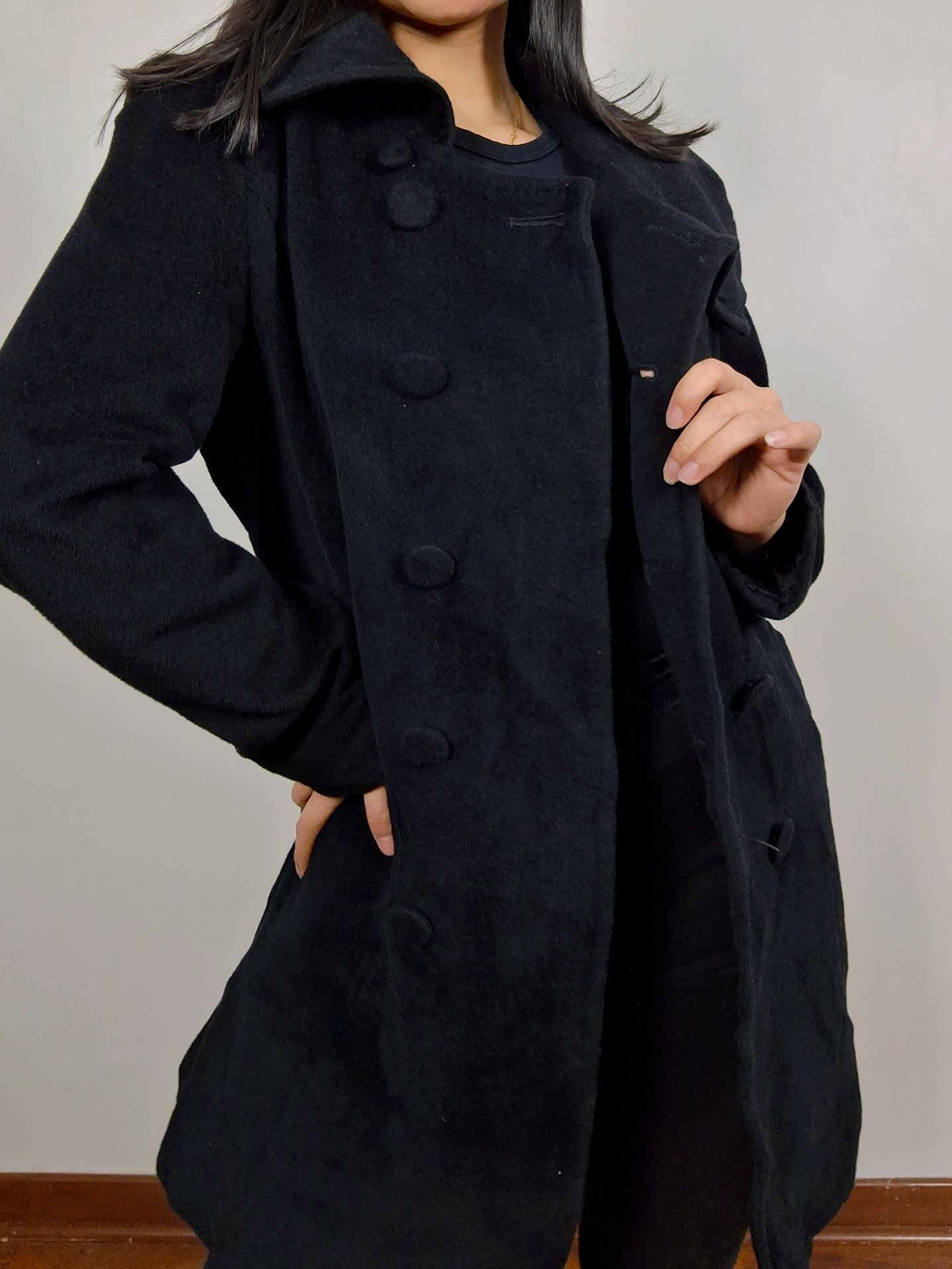 Abrigo cruzado negro nuevo Any Sis TALLA SM - MM18 3