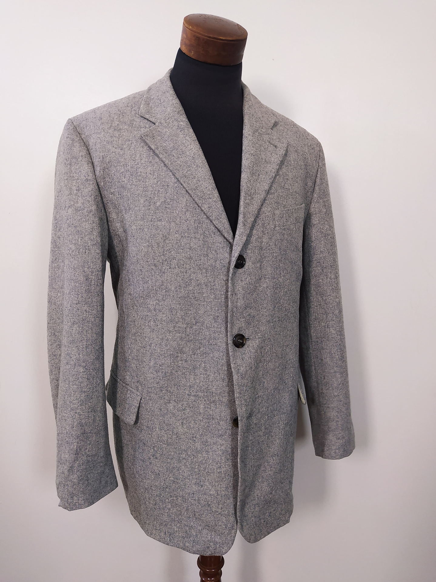 Vestón 80% Lana Gris Jaspeado · Edición Vintage Camel · Talla XL  5