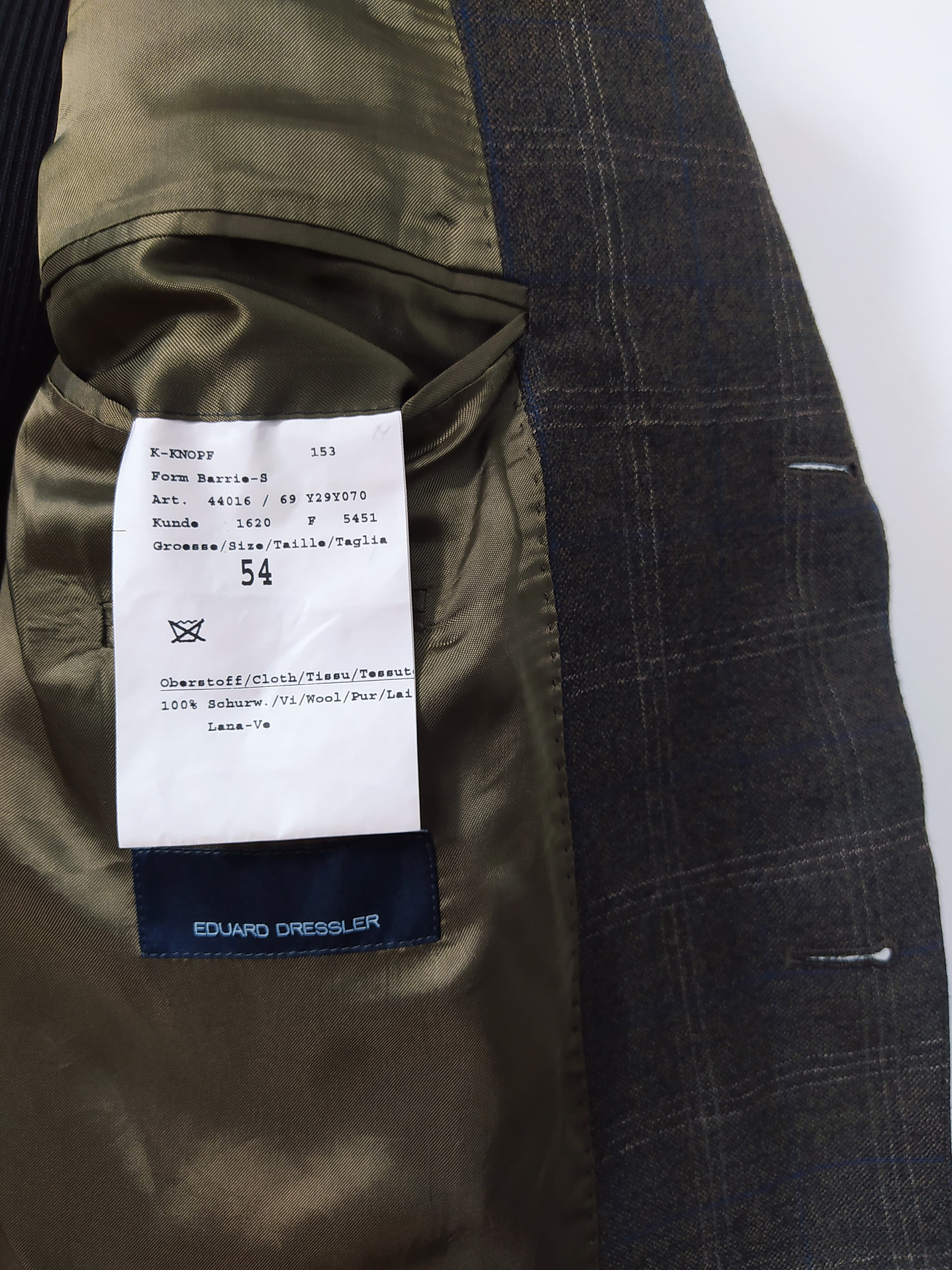 Blazer Ansons 100% lana virgen Super 100’s – Verde oliva · Talla L  5